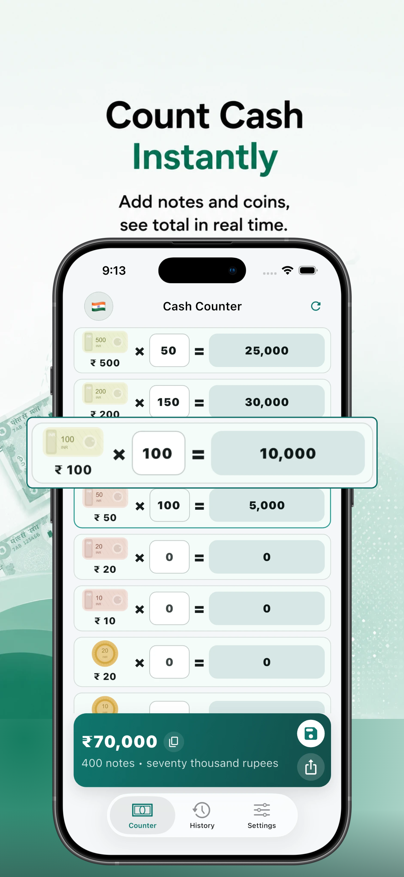 Cash Counter app screenshot 1